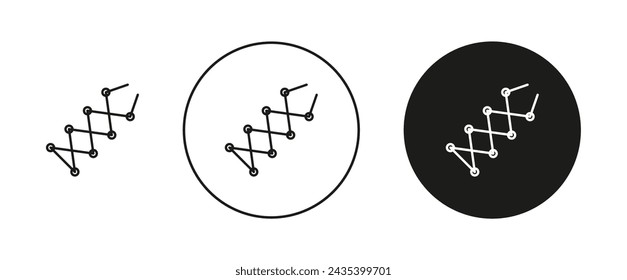 Shoe Lace Icon Set. Shoelace wear knot vector symbol in a black filled and outlined style. Shoe Tied Up Sign.