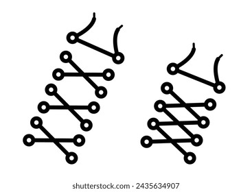 Shoe lace icon. shoelace vector symbol. sneaker shoe lace sign on white background