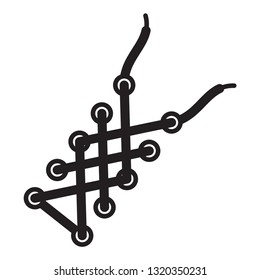 shoe lace icon in trendy flat design 
