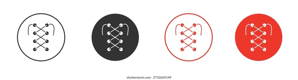 Icono del cordón del zapato. diseño del Vector del Web