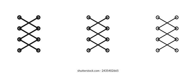 Shoe Lace Vector Icon Set. Tied Up vector symbol for UI design.