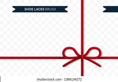 Shoe laces brush set isolated on a white background. Blue color. Realistic lace knots and bows. Modern simple design. Flat style vector illustration.