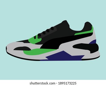 Zapato de fondo azul claro