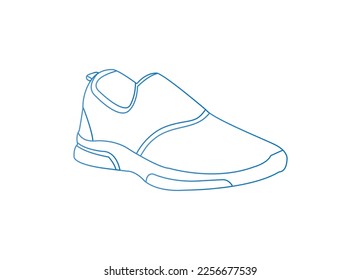 Shoe Line Drawing  Shoes sneaker outline drawing vector    Illustration  Download the   outline drawing vector  Sneakers drawn in sketch style  black line  trainers template outline   Illustration 