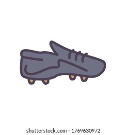 shoe line and fill style icon design, Soccer football sport hobby competition and game theme Vector illustration