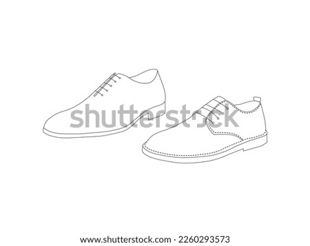 Shoe line icon set. High heels sandal, cowboy boots, hiking footwear, sneakers, slipper minimal vector illustrations.sneakers, formal shoes, vector sketch illustration, isolated on white background.