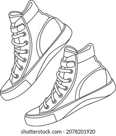 shoe  line vector illustration isolated on white background