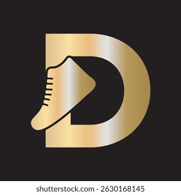 Shoe Logo Combine With Letter D Vector Template