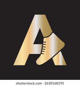 Shoe Logo Combine With Letter A Vector Template