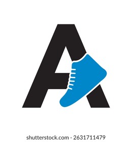 Shoe Logo Combine With Letter A Vector Template