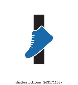 Shoe Logo Combine With Letter I Vector Template