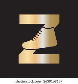 Shoe Logo Combine With Letter Z Vector Template