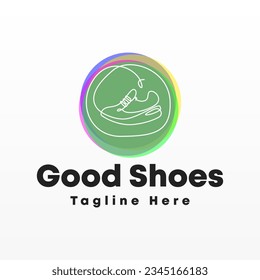 Concepto de diseño del logotipo del zapato. Plantilla de logotipo de zapatos. Plantilla de diseño de logotipo de moda masculina