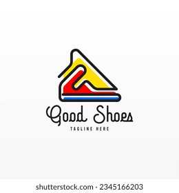 Concepto de diseño del logotipo del zapato. Plantilla de logotipo de zapatos. Plantilla de diseño de logotipo de moda masculina
