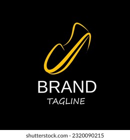 Diseño del logo de los zapatos con un aspecto lujoso y elegante. adecuado para empresas individuales o corporativas.