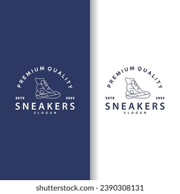 Shoe Logo, Minimalist Line Style Sneaker Shoe Design Simple Fashion Product Brand