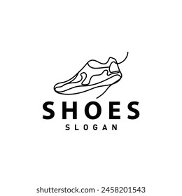 Shoe Logo, Minimalist Line Style Sneaker Shoe Design Simple Fashion Product Brand