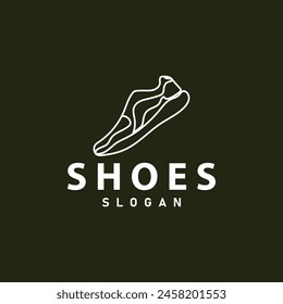 Shoe Logo, Minimalist Line Style Sneaker Shoe Design Simple Fashion Product Brand