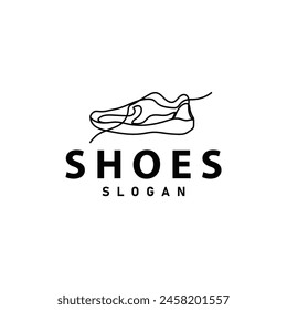 Shoe Logo, Minimalist Line Style Sneaker Shoe Design Simple Fashion Product Brand