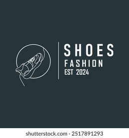 Shoe Logo, Minimalist Line Style Sneaker Shoe Design Simple Fashion Product Brand