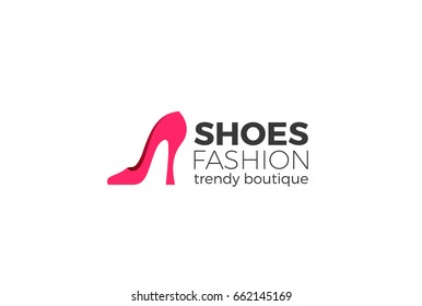 Shoe Logo silhouette design vector template.
Shoes shop store logotype concept icon.