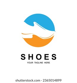 Schuhlogo, Vektorsymbol, Illustrationsdesign. Logo für Schuhgeschäft, Laufen, Mode und Business.