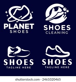 Vector e ícono de logotipo de zapato. Plantilla de diseño de logotipo de zapatos