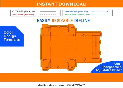 Luxus-Box ohne klebeklappbare Box-Vorlage und 3D-Box-Design