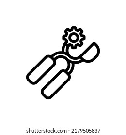 Shoe Making Icon. Line Art Style Design Isolated On White Background