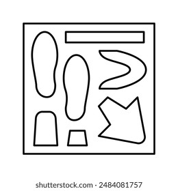 Vector de la línea del modelo de fabricación de zapatos. símbolo del modelo de fabricación de zapatos.