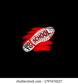 Shoe mark icon. Drawing with colored chalk on a school board. Vector illustration