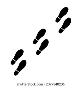 Shoe marks, black badge. Simple flat design. Isolated on white background vector illustration.