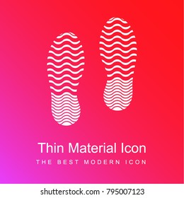 Shoe marks red and pink gradient material white icon minimal design