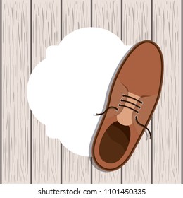 shoe masculine over wooden background