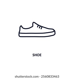 shoe outline icon.  Thin line icon from education collection. Editable vector isolated on white background