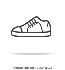 Vector de icono de contorno de zapatos aislado