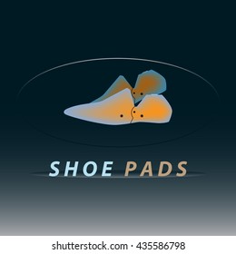 Shoe pads. Blue background. It can be used as logo. Vector illustration