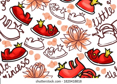 Shoe Pattern for wrapping, kids background, paper template