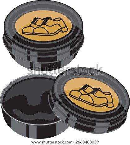 shoe polish can, polishing paste vector drawing.