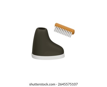 ícone de polimento de sapato renderização de ilustração 3d