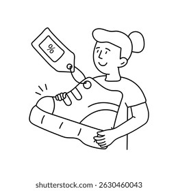 Shoe price vector outline illustrations. EPS 10 file