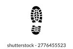 Shoe print, black isolated vector silhouette