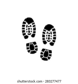  Shoe print   - black vector icon