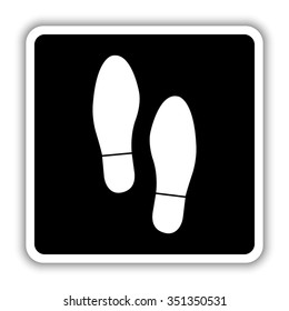Shoe print - black vector icon