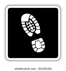 Shoe print - black vector icon