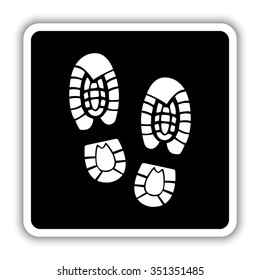 Shoe print - black vector icon