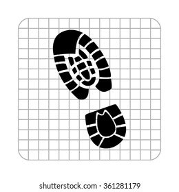 Shoe print  - black vector icon