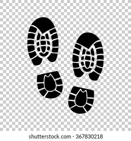 Shoe print -  black vector icon