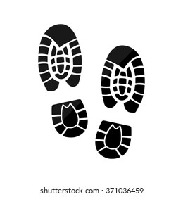 Shoe print  - black vector icon