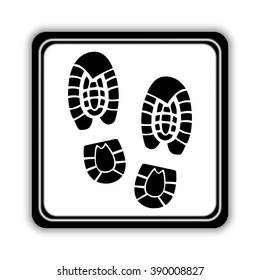 Shoe print  - black vector icon